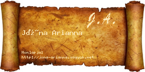 Jóna Arianna névjegykártya